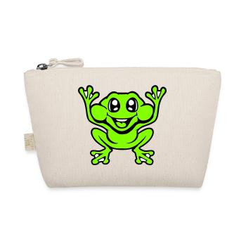 Frog Toad Laughs Funny Jumping Happy Comic - Organic Pouch - nature - Front