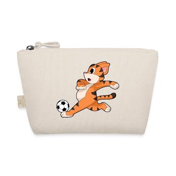 Tiger Soccer Player Soccer - Organic Pouch - nature - Front