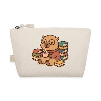 Capybara Leseratte – Bücher & Kaffee ☕📚 - Bio-Täschchen - Natur - Vorne