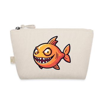 Piranha Fische Halloween Zombie - Bio-Täschchen - Natur - Vorne