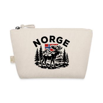 Norwegian forest landscape with moose and flag - Organic Pouch - nature - Front