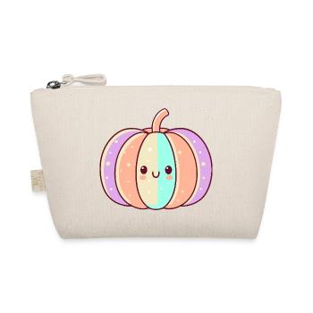Citrouille pastel kawaii rayée - Trousse biologique - nature - Devant