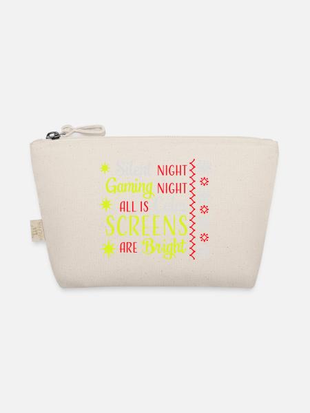 Silent Night Gaming Night All Calm Screens Bright - Bio-Täschchen - Natur - Vorne