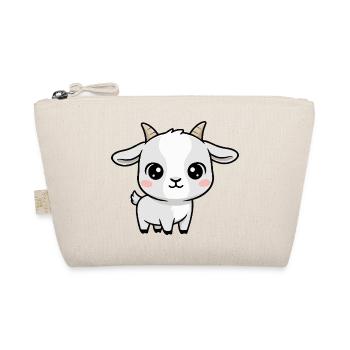 White Goat Kawaii Plush Toy - Organic Pouch - nature - Front