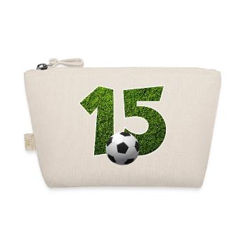 NR. 15 NUMMER 15 FUßBALL 15. GEBURTSTAG - Bio-Täschchen - Natur - Vorne