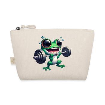 Frosch Fitness Hantel Workout Bodybuilding Gym - Bio-Täschchen - Natur - Vorne