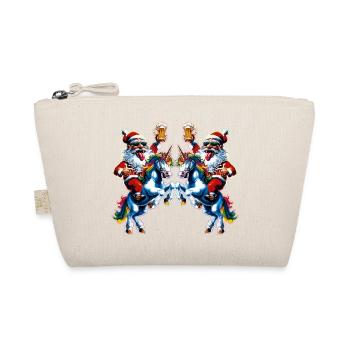 Santa Claus Beer Unicorn Christmas - Organic Pouch - nature - Front