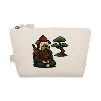 Bulldogge Samurai meditiert mit Bonsai Baum - Bio-Täschchen - Natur - Vorne