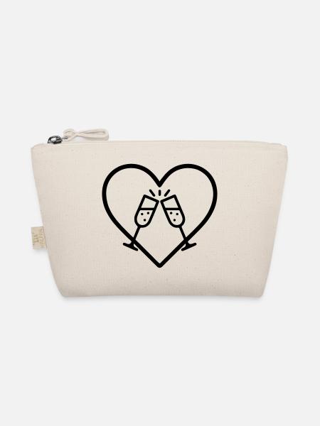 Verres scintillants Coeur Bulles Cheers Cadeau - Trousse biologique - nature - Devant