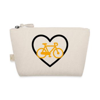 Cycling Heart Bicycle Sport Passion - Organic Pouch - nature - Front