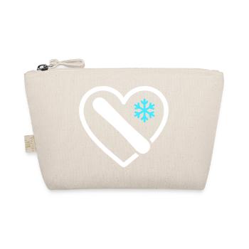 Snowboard Heart Mountain Winter Geschenk - Bio-Täschchen - Natur - Vorne