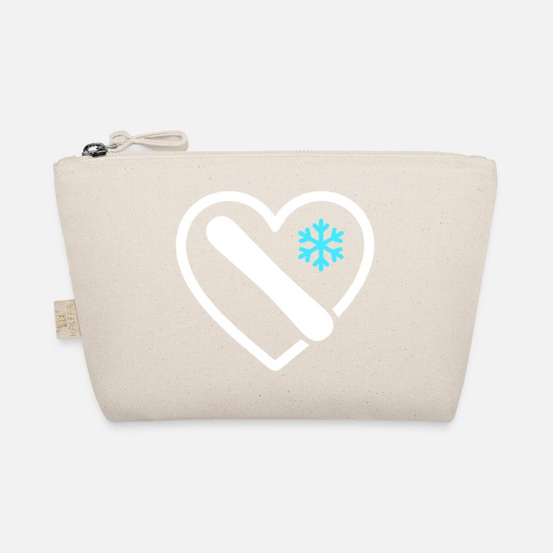 Snowboard Heart Mountain Winter Geschenk Bio-Täschchen