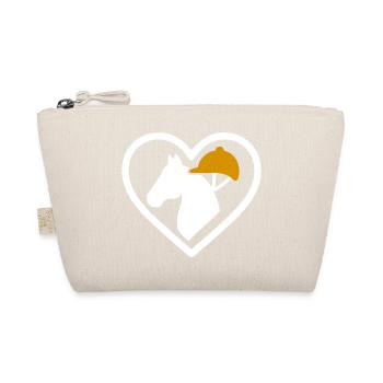 Horse Riding Heart Equestrian Love Gift - Organic Pouch - nature - Front