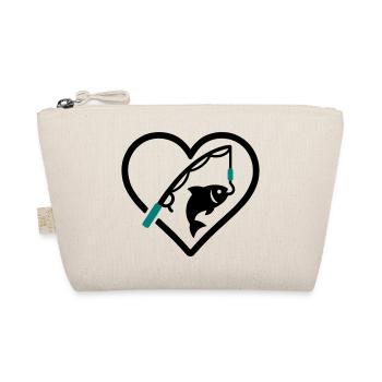 Fishing Heart Fish Rod Nature Passion - Organic Pouch - nature - Front
