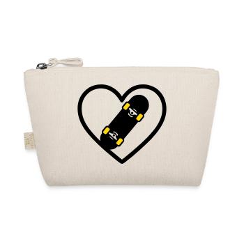 Skateboard Heart Sport Street Passion - Organic Pouch - nature - Front