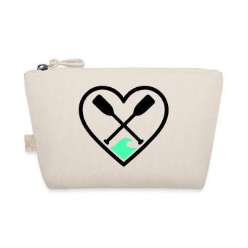 Canoe Kayak Heart Paddles Wave Sport Nature - Organic Pouch - nature - Front
