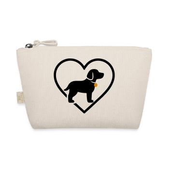 Dog Heart Silhouette Dog Lover Gift - Organic Pouch - nature - Front