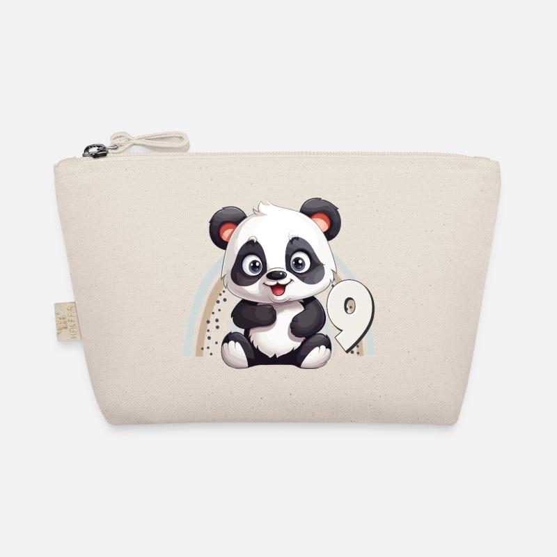 9 ° Compleanno Panda Orso Arcobaleno Carino Carino Borsetta ecologica 