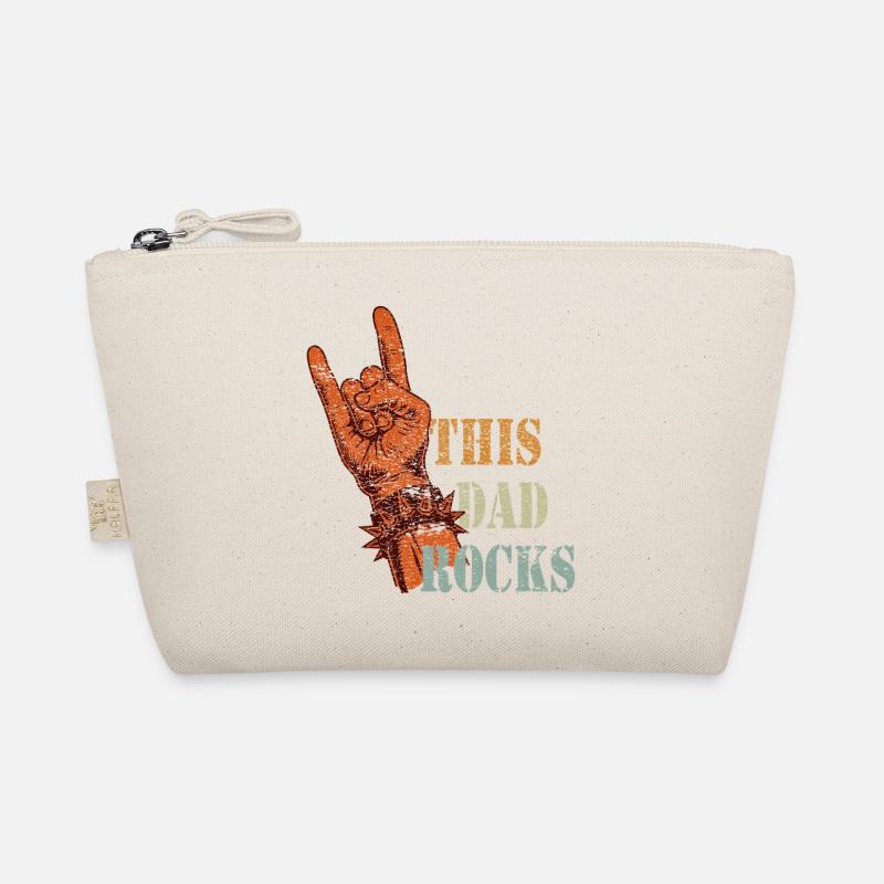 Dad Rock Design Graphic - Rocker Gift - Organic Pouch - nature