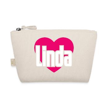 I Love Linda Pinkes Herz Ich liebe Linda - Bio-Täschchen - Natur - Vorne