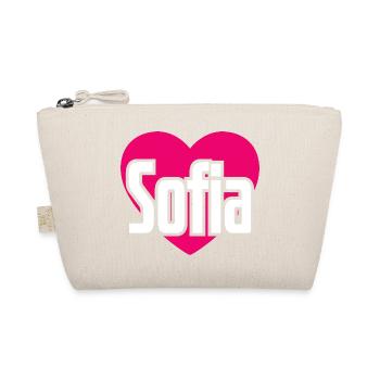 I Love Sofia Pinkes Herz Ich liebe Sofia - Bio-Täschchen - Natur - Vorne