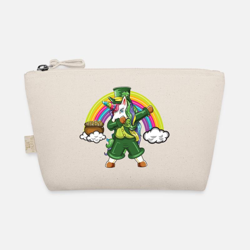 Leprechaun tupft Einhorn-Regenbogen-Glücksdesign Bio-Täschchen