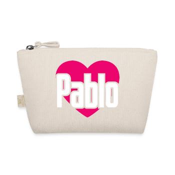 I Love Pablo Pinkes Herz Ich liebe Pablo - Bio-Täschchen - Natur - Vorne