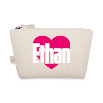 I Love Ethan Pinkes Herz Ich liebe Ethan - Bio-Täschchen - Natur - Vorne
