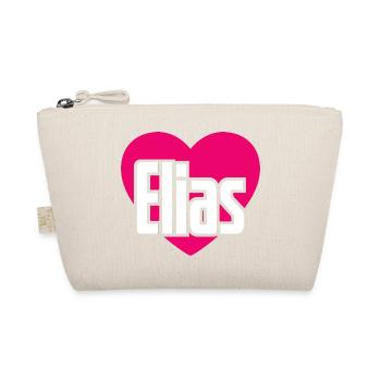 I Love Elias Pink Heart I Love Elias - Organic Pouch - nature - Front