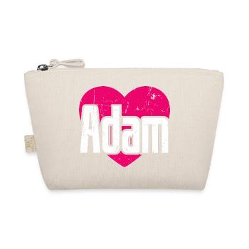 I Love Adam Pinkes Herz Ich liebe Adam - Bio-Täschchen - Natur - Vorne
