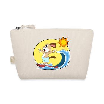 Dog Surfing Surfboard Summer - Organic Pouch - nature - Front