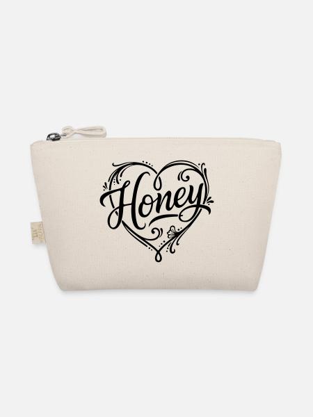 Calligraphy Design Honey Tattoo style - Organic Pouch - nature