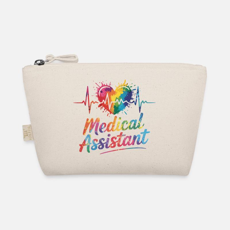 Regenbogen Medizinalassistent Herz - Bio-Täschchen - Natur