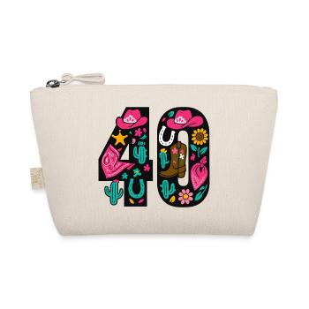 Neon Western Fiesta 40th Birthday - Organic Pouch - nature - Front