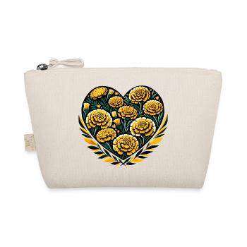 Golden Floral Heart on Black - Organic Pouch - nature - Front