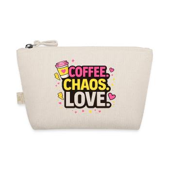 Coffee. Chaos. Love. – Lustiges Kaffee & Mama  - Bio-Täschchen - Natur - Vorne