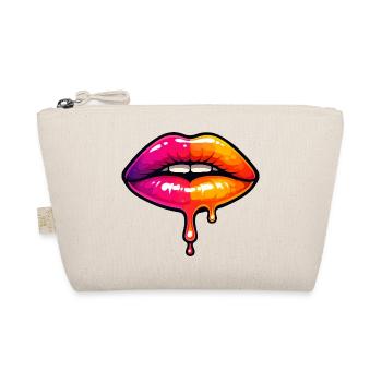 Dripping Neon Lips - Organic Pouch - nature - Front