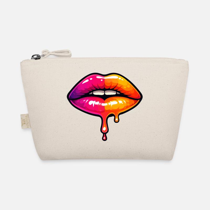 Dripping Neon Lips Organic Pouch