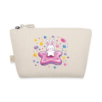 Little Rabbit on Pink Star Magic - Organic Pouch - nature - Front