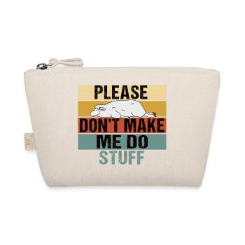 Please Don't Make Me Do Stuff Lazy Sheep Retro - Organic Pouch - nature - Front
