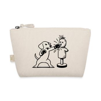 Sparring Dachshund Boxing Line Art - Organic Pouch - nature - Front