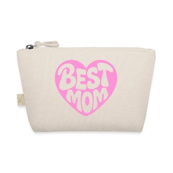 Best Mom Heart Design - Organic Pouch - nature - Front