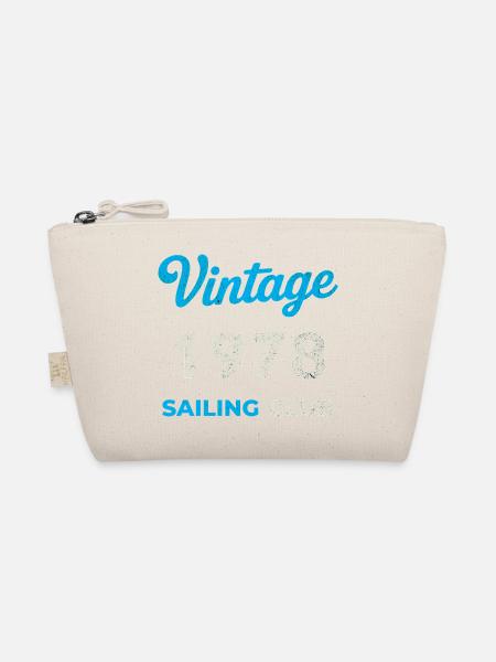 Vintage 1978 – Sailing Club Retro Birth Year - Organic Pouch - nature - Front