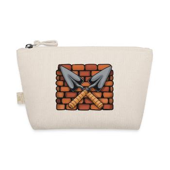 Mason's symbol: Crossed trowels in front of brick wall - Organic Pouch - nature - Front