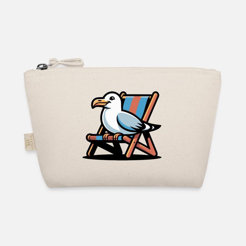 Mouette sur le fauteuil long de plage Trousse biologique