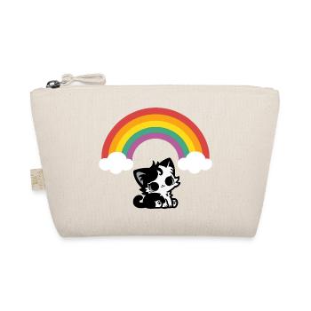 Goth Cat under the Rainbow Motif - Organic Pouch - nature - Front