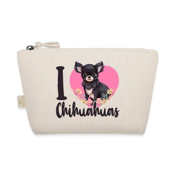 Chihuahua Chihuahueño Heart I Love - Bio-Täschchen - Natur - Vorne