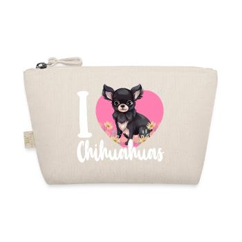 Chihuahua Chihuahueño Heart I Love - Bio-Täschchen - Natur - Vorne