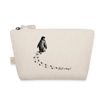 But why? Pinguin Meme Fußspuren Doodle Gekritzel  - Bio-Täschchen - Natur - Vorne