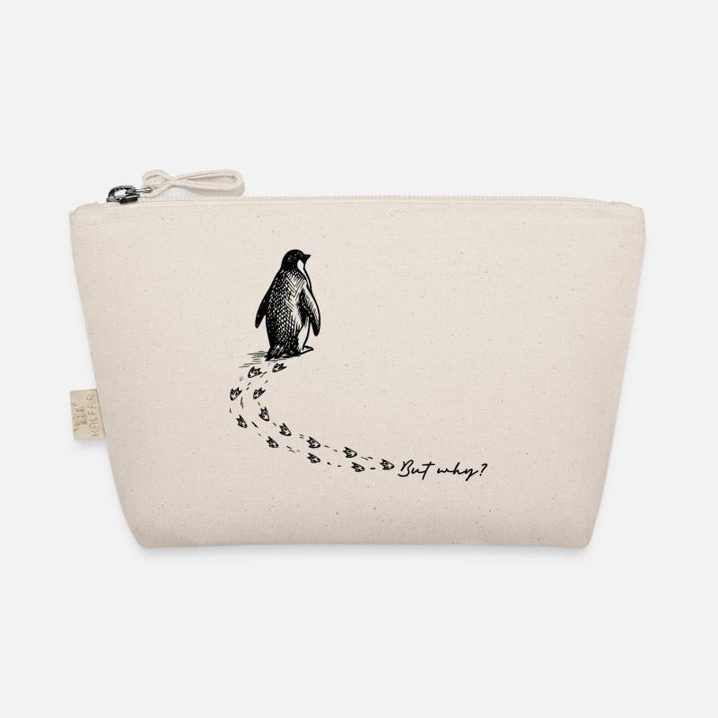 But why? Pinguin Meme Fußspuren Doodle Gekritzel  Bio-Täschchen